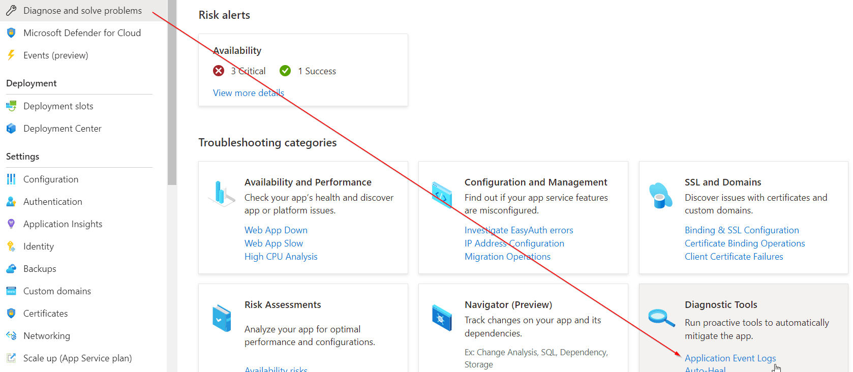 application event logs location